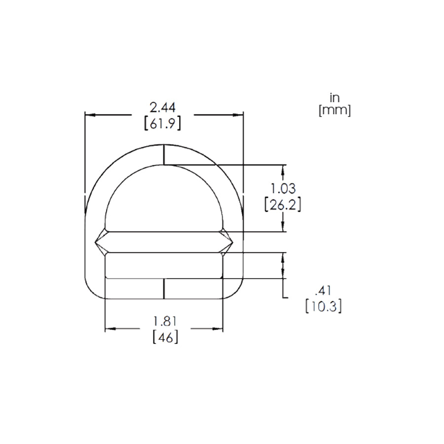 1-3/4" SINGLE SLOT D-RING - PHASE OUT