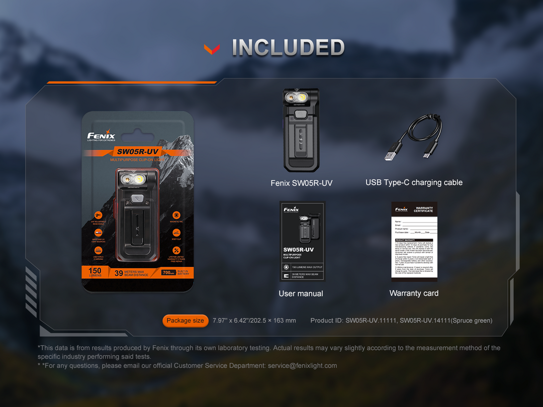 Fenix SW05R Multipurpose Clip-On Light with Red or UV Output